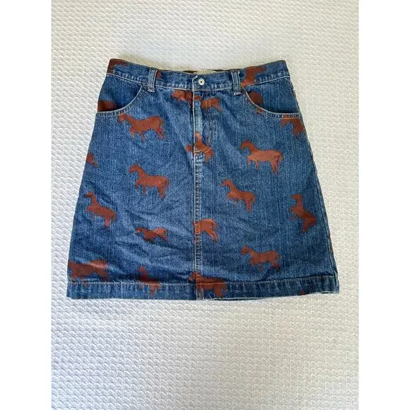 Girls Equestrian Jean Skirt - Picture 1 of 6